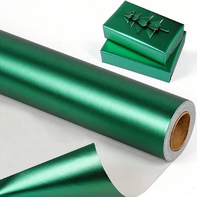 SHEIN 1 Roll - Matte Metallic Wrapping Paper, Graduation 2025 Decorations, Solid Color Paper, Gift Wrapping Paper, Perfect For Weddings, Valentine&#39;s Day, Bi