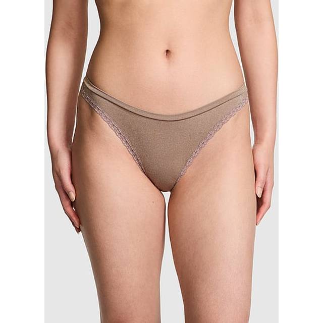 Victorias Secret PINK Iced Coffee Brown Thong Seamless Knickers - iced coffee brown - XL