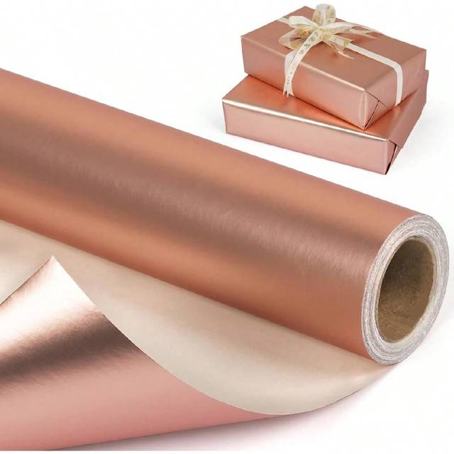 SHEIN 1 Roll Matte Metallic Wrapping Paper, 2025 Graduation Decor, Solid Color Gift Wrapping Paper, Perfect For Weddings, Valentine&#39;s Day, Birthdays, Christ