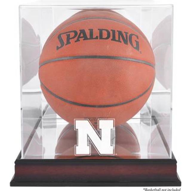 Nebraska Huskers Mahogany Antique Finish Basketball Display Case with Mirror Back