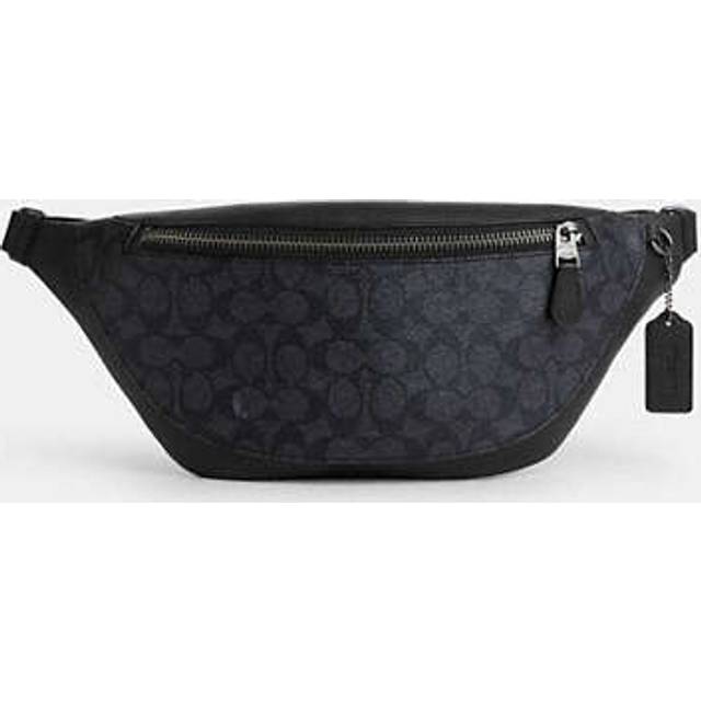 Coach Mens Warren Belt Bag in Signature - Charcoal - One Size