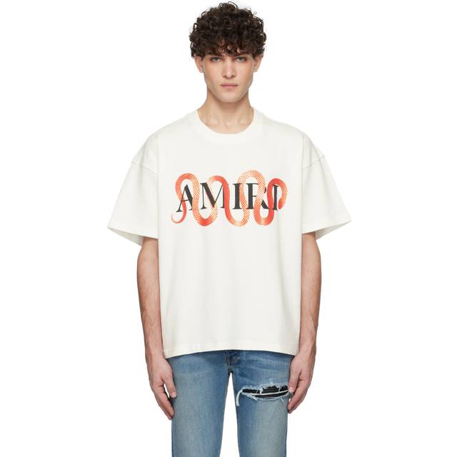 AMIRI White Snake T-shirt - Ivory - XXL
