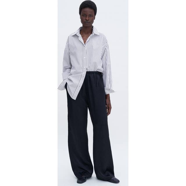 Filippa K Black Casual Crinkle Trousers - 1433 Black - DK 32