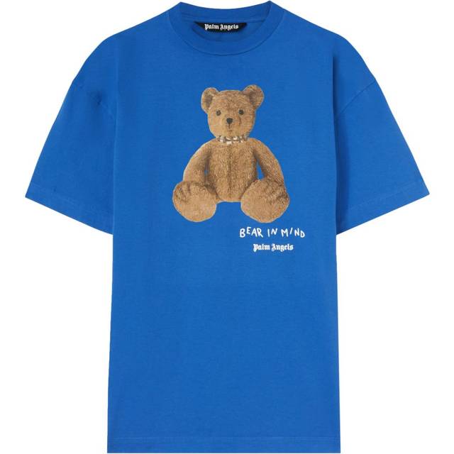 Palm Angels, T-Shirts, male, Blue, M, Bear In Mind T-Shirt