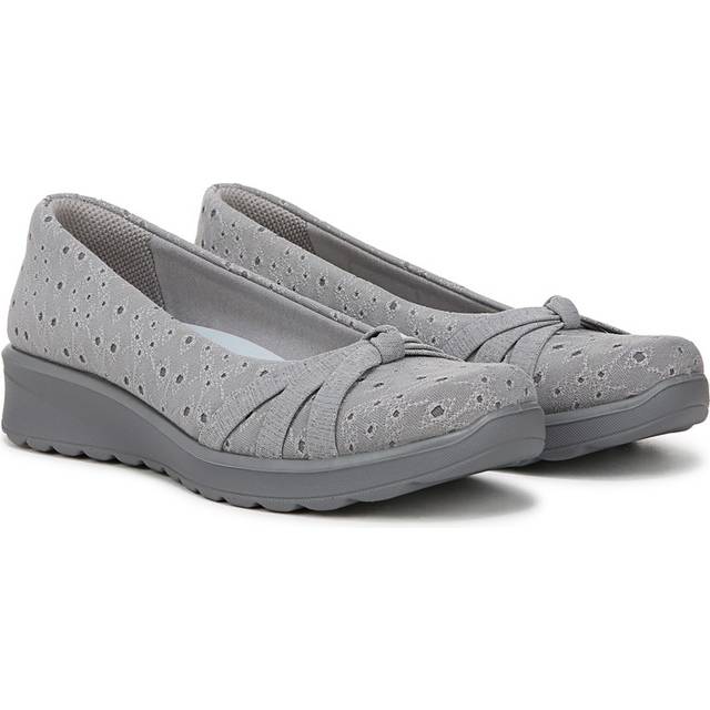 Bzees For LifeStride Gem 2 Slip On Shoes (Grey Floral Dot Fabric) 9.5 M