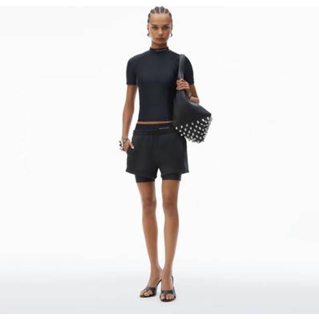 T By Alexander Wang-Boxer Shorts Bermuda E Short Nero-Donna