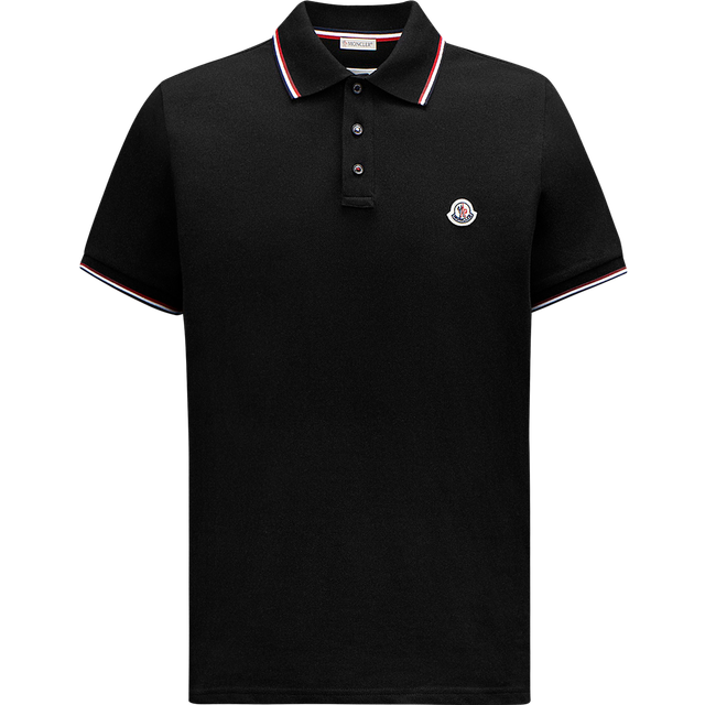 MONCLER | White cotton logo patch polo shirt | Man | XL - multicolor (XL)