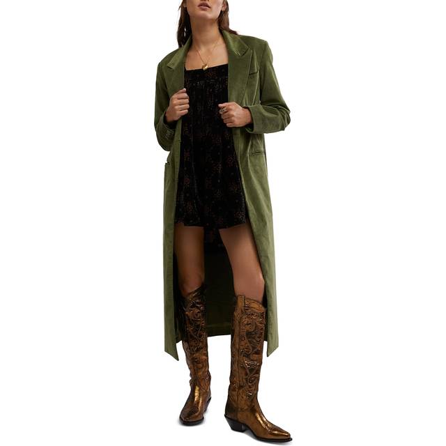 Free People Hailey Velvet Duster Coat