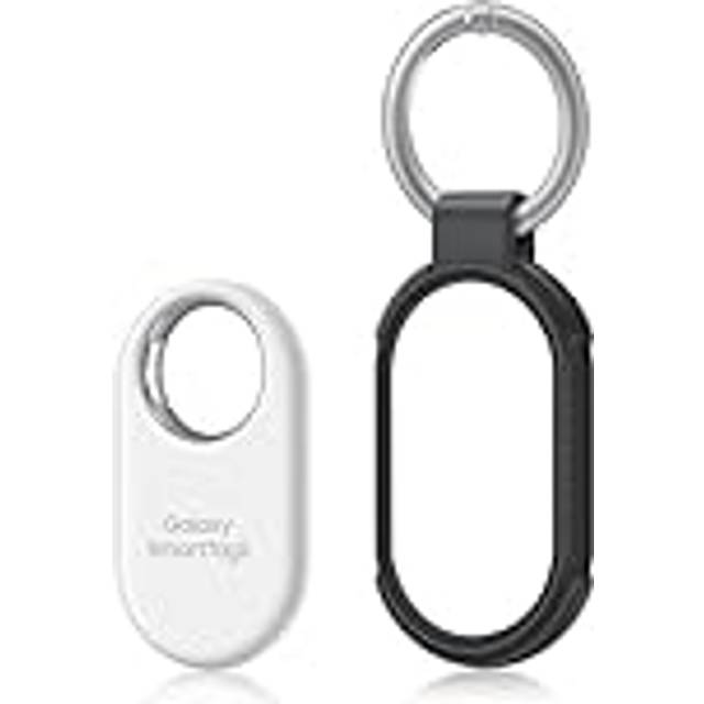 Samsung Galaxy SmartTag2 Bluetooth smart beacon, med förstärkt fodral [Amazon exklusivt], kompatibel med Samsung Galaxy-smartphones, Lost Mode, vit
