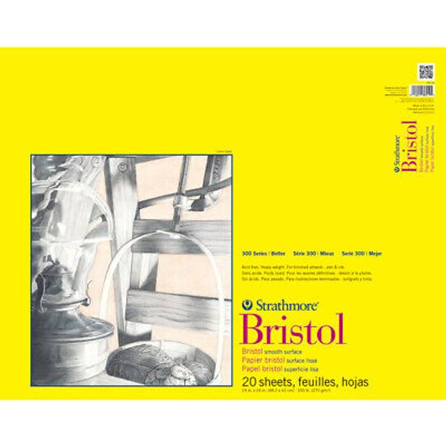"Strathmore 300 Series Bristol Smooth Pad, 19""""x24"""" Tape Bound, 20 Sheets"