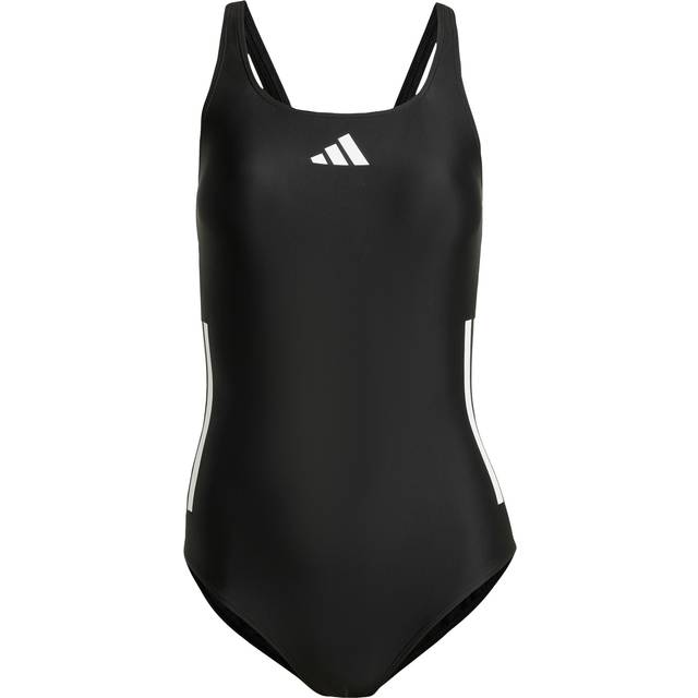 adidas - Women's 3 Stripes Bold Swimsuit - Swimsuit size 32, black