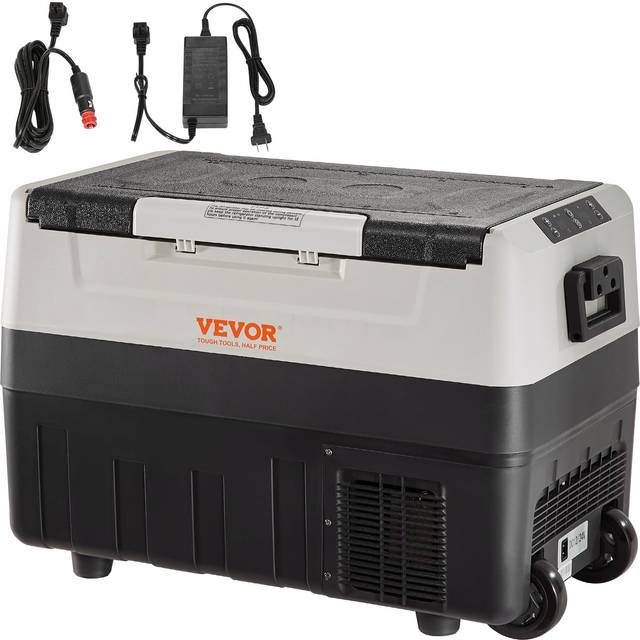 VEVOR Camping K&#xFC;hlschrank 55 L K&#xFC;hlboxen 12 / 24 V Rollbare Elektrische Gefrierbox 2 in 1 Doppelzone Auto K&#xFC;hlschrank Kompressor zum Warmhalten und