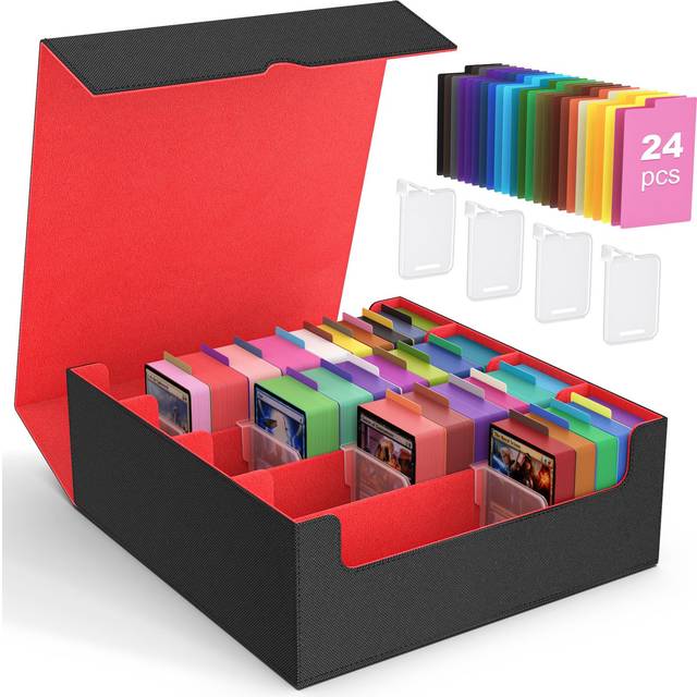 MoKo Trading Card Storage Box  3000+ MTG Deck Box with 24 Colorful Dividers & 4 Card Supporters  Commander Card Deck Case Fits for Magic Game Cards  Y