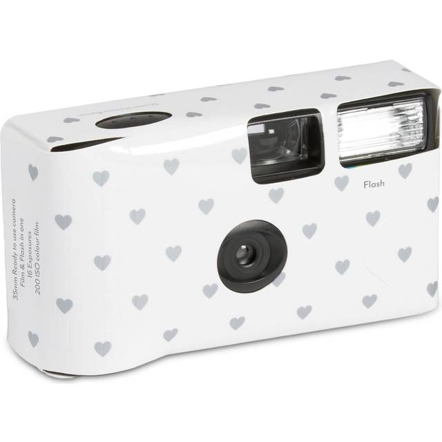 "Weddingstar Disposable Camera with Flash-Silver Hearts  4.5"""""""" (L) x 1.2"""""""" (W) x 2.4"""""""" (H)"