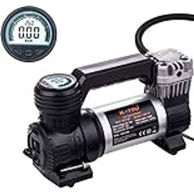 KATSU Car Tyre Inflator 12V DC Portable Digital Air Compressor Tire Pump 120PSI with LED Light for Auto Cars Trucks Bikes Motorcycles and Other Inflat