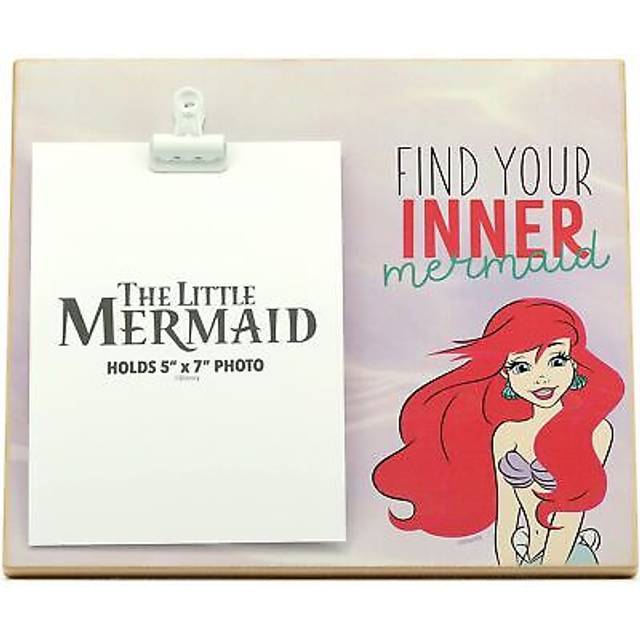 Open Road Brands Disney The Little Mermaid Ariel Wood Photo Clip Frame for 5x7 Picture - Find Your Inner Mermaid Princess Decoration