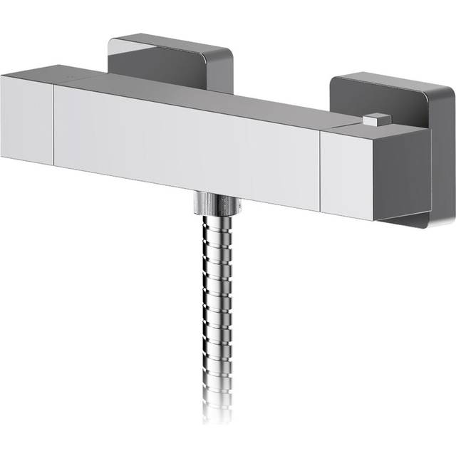 Nuie - Sanford Square Thermostatic Bar Shower Valve Bottom Outlet - Chrome