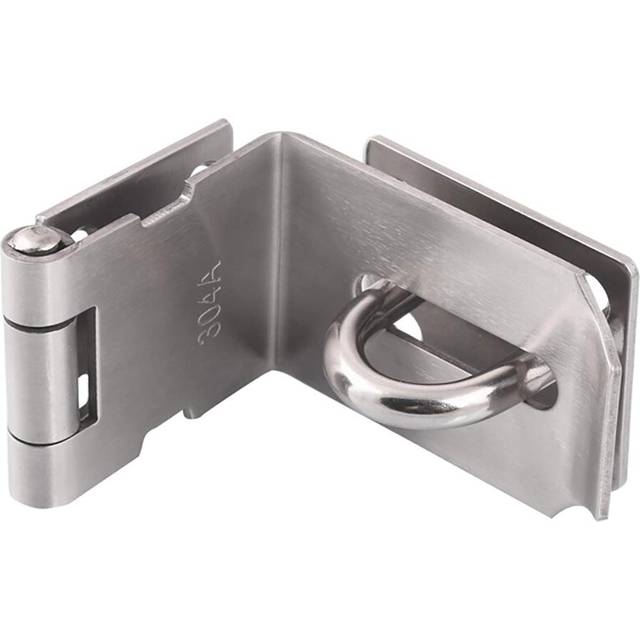 4 Inch Door Hasp Latch 90 Degree, Stainless Steel Safety Right Angle Padlock Hasp Locking Latch Security Door Clasp Hasp Lock Latch for
