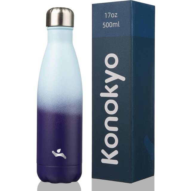 Konokyo Insulated Water Bottles 17 oz Double Wall Stainless Steel Vacumm Metal Flask for Sports Travel Ocean Dream