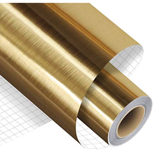 "Madlie Brushed Gold Permanent Adhesive Vinyl Roll - 12"""" x 15 FT Premi"