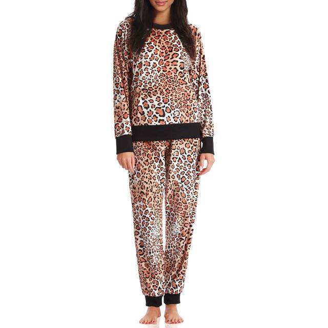 #followme Printed Velour Pajama Top with Jogger Pant 6757-10114-S