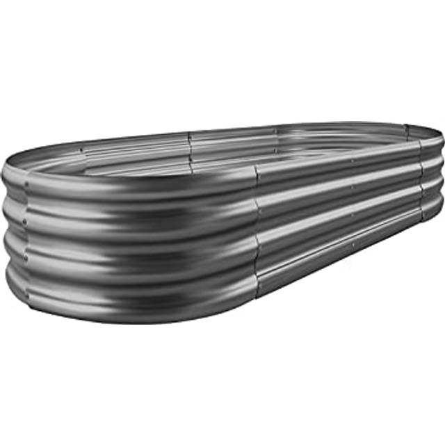 Land Guard 6?3?1 ft Galvanized Raised Garden Bed Kit Raised Garden Boxes Outdoor Oval Metal Raised Garden Beds for Vegetables Flowers Herbs(Grey)