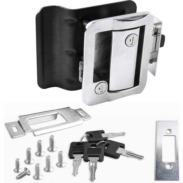 RV Travel Trailer Entry Door Lock Polar Chrome Paddle Deadbolt