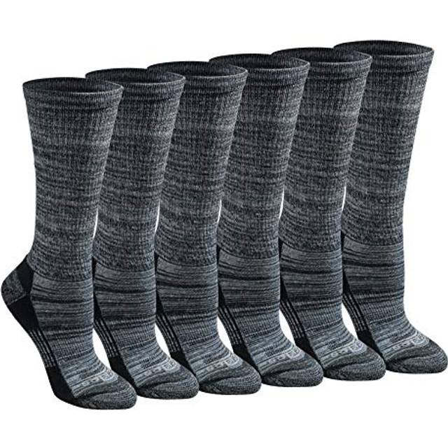 Dickies Women's Dri-Tech Moisture Control Crew Socks Multipack  Black Marl (6 Pairs)  Shoe Size: 4-6