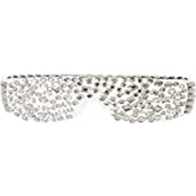 Silver diamond studded lady gaga style party glasses pop star fancy dress