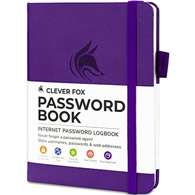 Clever Fox Password Book with tabs. Internet Address and Password Orga