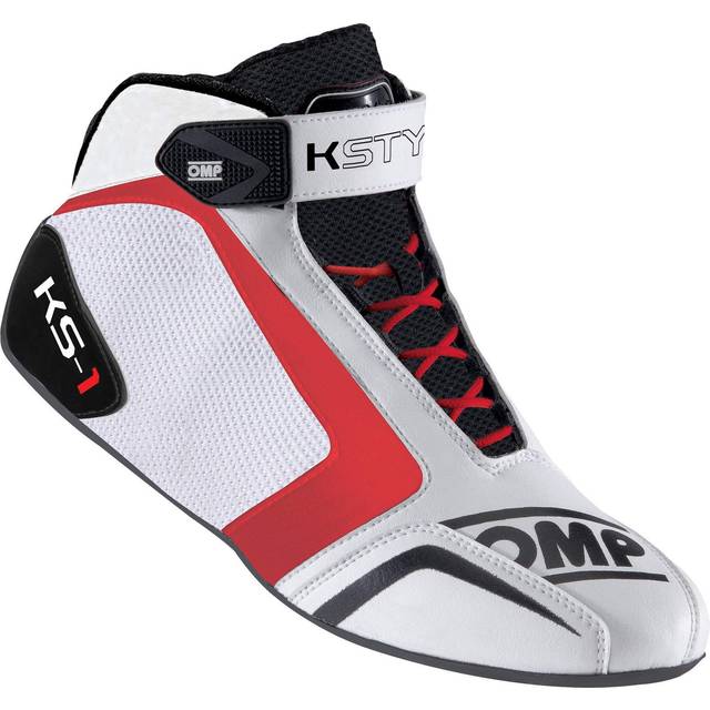 OMP KS-1 Kart Boots - White/Black/Red Size UK 13 Eur 48