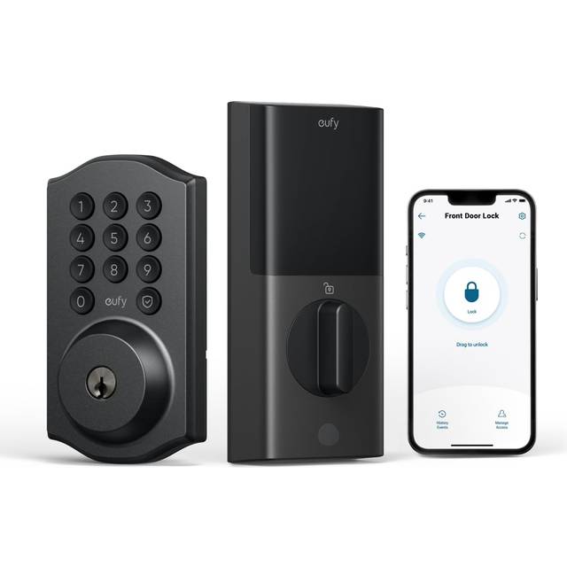 eufy Smart Lock C30  Keyless Entry Door Lock  Built-in WiFi Deadbolt  Smart Lock for Front Door  No Bridge Required  Easy Installation  App Remote Con