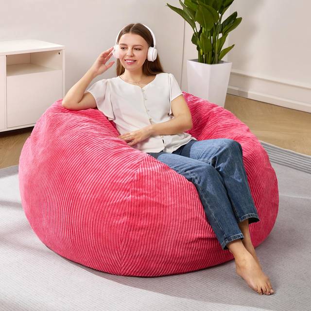 Cansunna Bean Bag Chairs Teardrop Bean Bag Chair for Adults Beanbag Chair with Memory Foam Filled Machine Washable Cover for Living Room  Bedroom (Lar