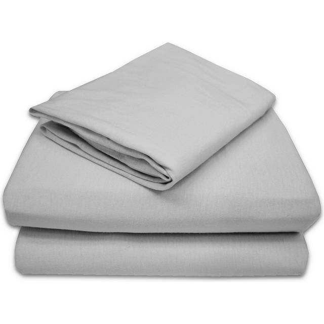 TL Care 100% Natural Cotton Jersey Knit 3-Piece Toddler Sheet Set  Gray  Soft Breathable  for Boys and Girls
