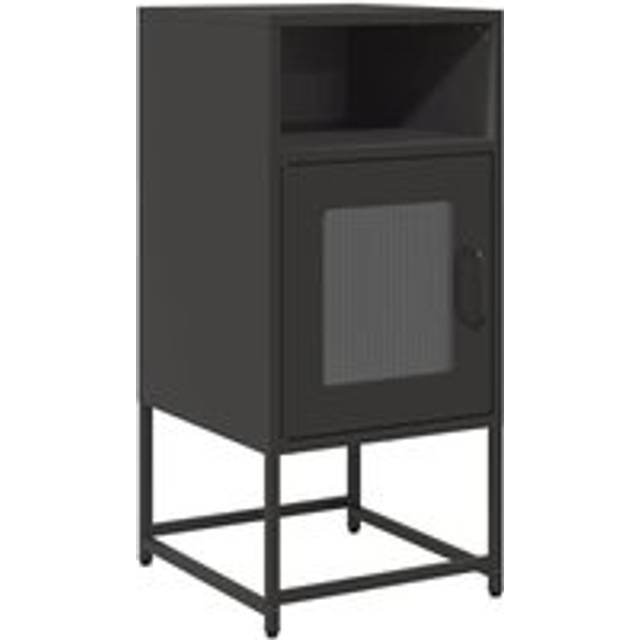 vidaXL Bedside Cabinet Black 36x39x78 cm Cold-rolled Steel