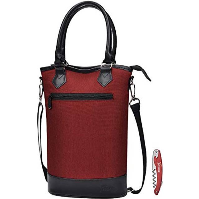 Tirrinia Insulated Wine gift carrier Tote - Travel Padded 2 Bottle Win