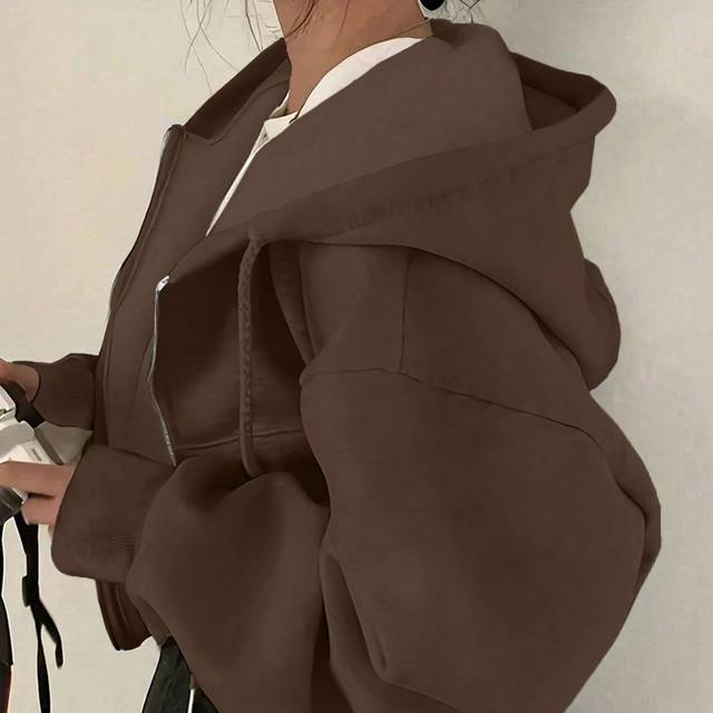 INAWLY Plus Size Casual Everyday Loose Drop Shoulder Zipper Front Hoodie For Autumn Graduation,Back To School Outfits,Graduation,Teacher Outfits For Women,Ba