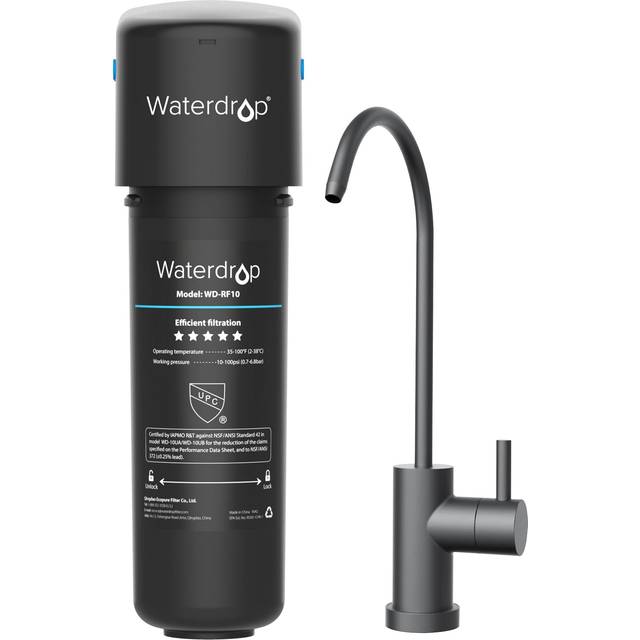 Waterdrop 10UB-B Under Sink Water Filter  Reduces PFAS  PFOA/PFOS  Lead  Chlorine  Bad Taste  NSF/ANSI 42 Certified  8K Gallons  Easy Installation  Bl