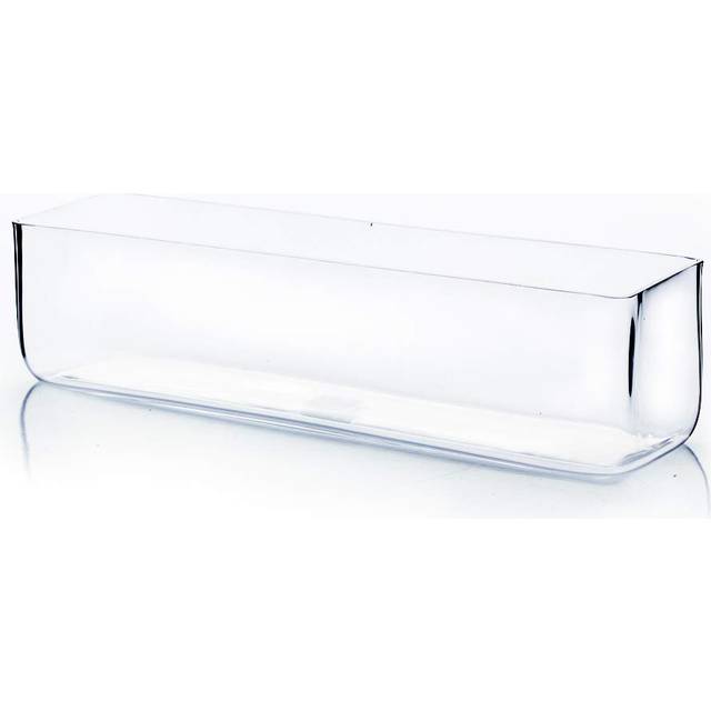 "WGV Rectangle Block Glass Vase  Width 4""""""""  Length 16""""""""  Height 4""""""""  Cl"