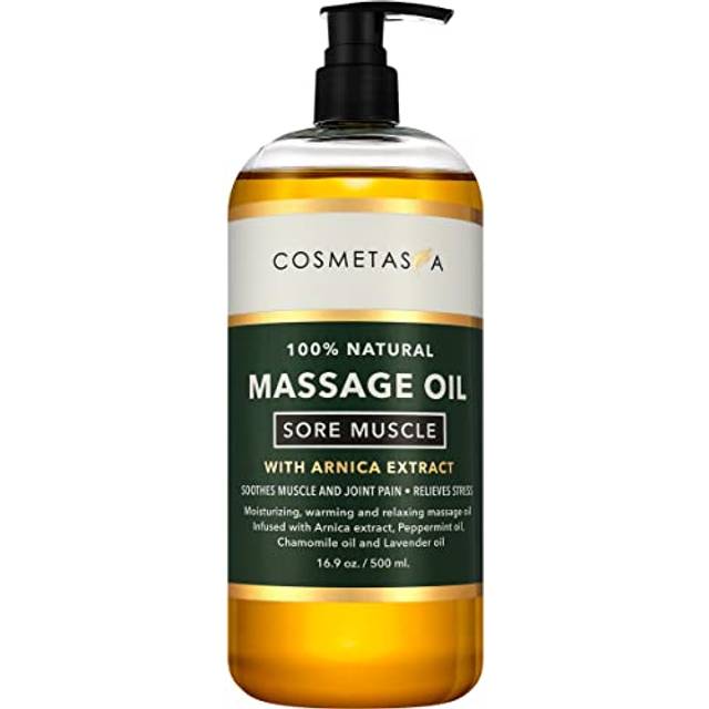 Cosmetasa Sore Muscle Massage Oil - 16.9 oz Soothes Muscle and Joint with Arnica Extract  Peppermint  Chamomile  and Lavender Oil (16.9 oz.)