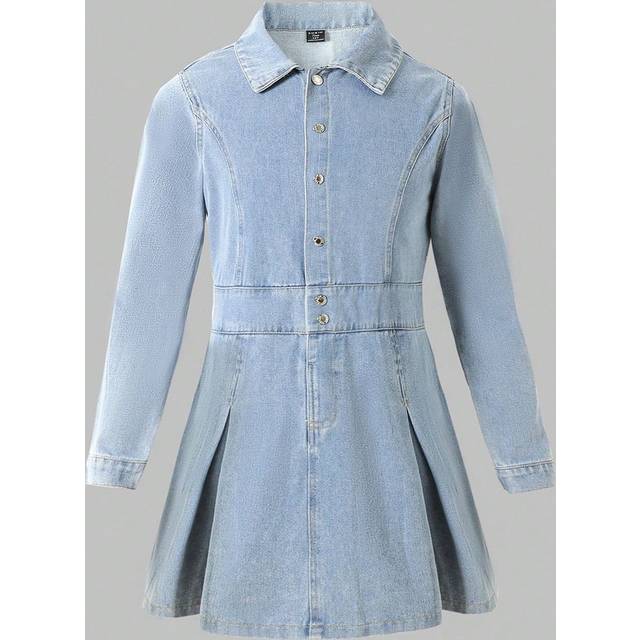 SHEIN Teen Girl Casual And Fashionable Denim Dress For Everyday Wear