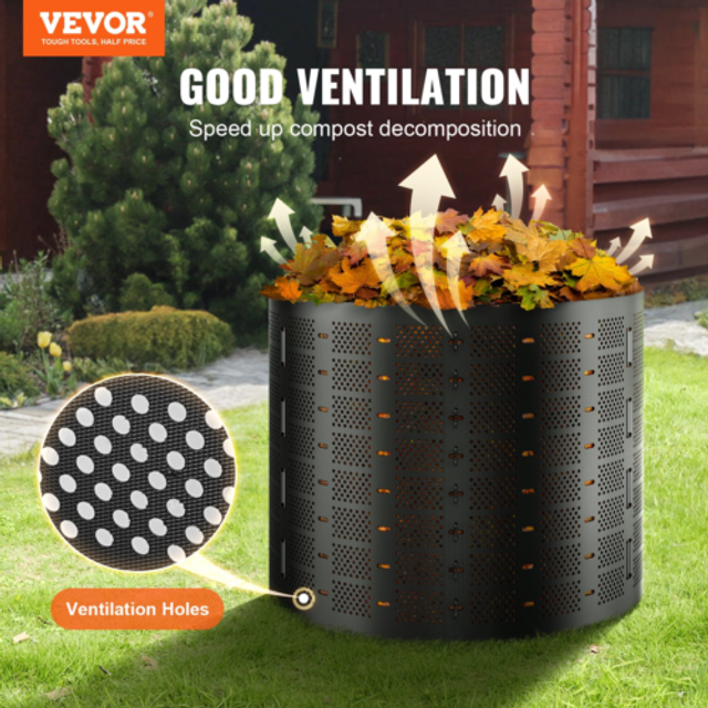 VEVOR Schnellkomposter 1000L Gartenkomposter 90x100cm Thermokomposter HDPE-Kunststoff Kompostierer korrosionsbest&#xE4;ndig hitzebest&#xE4;ndig Kompostbeh&#xE4;lter Kompostierung f&#xFC;r Reduzierung des Hausm&#xFC;lls