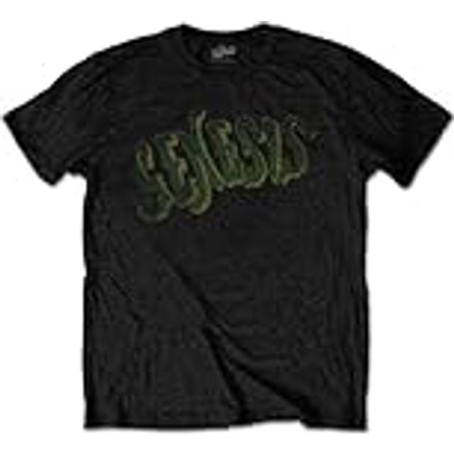 (M, Black) Genesis Vintage Green Band Logo T Shirt