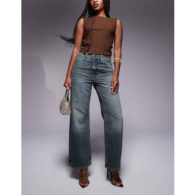 River Island Womens Blue Relaxed Straight Jeans - 10R