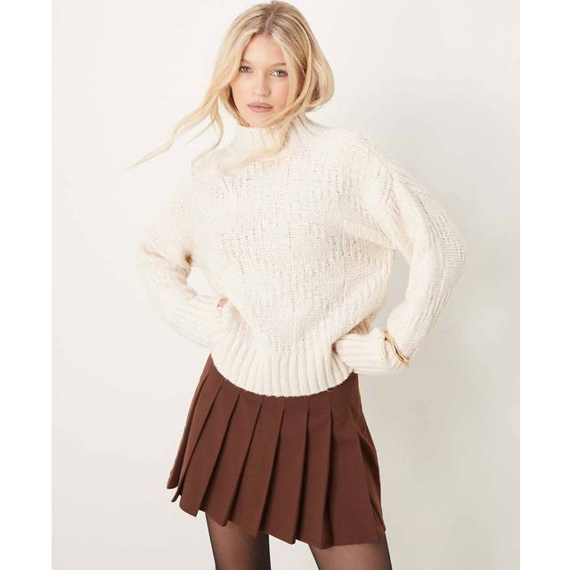 Mango Aleyna High Neck Sweater - Beige - XL