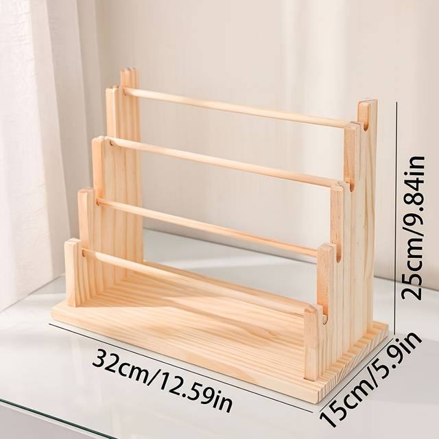 TEMU 1pc Wooden Multi-tier Jewelry Display Stand For Necklaces, Bracelets, Earrings, And Anklets – Sturdy Wooden Jewelry Organizer And Display Rack – Ideal For Counter And Window Showcase