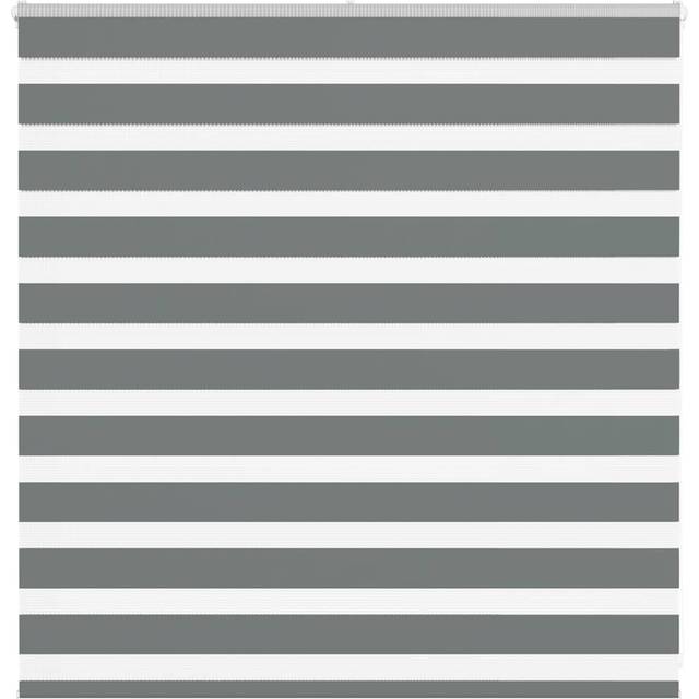 vidaXL Rullgardin zebra mörkgrå 145x100 cm tyg bredd 140,9cm polyester