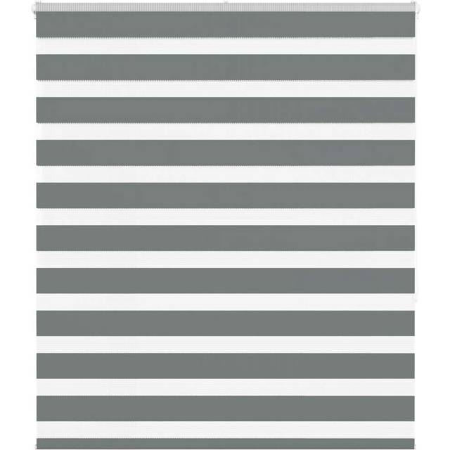 vidaXL Rullgardin zebra mörkgrå 120x150 cm tyg bredd 115,9cm polyester