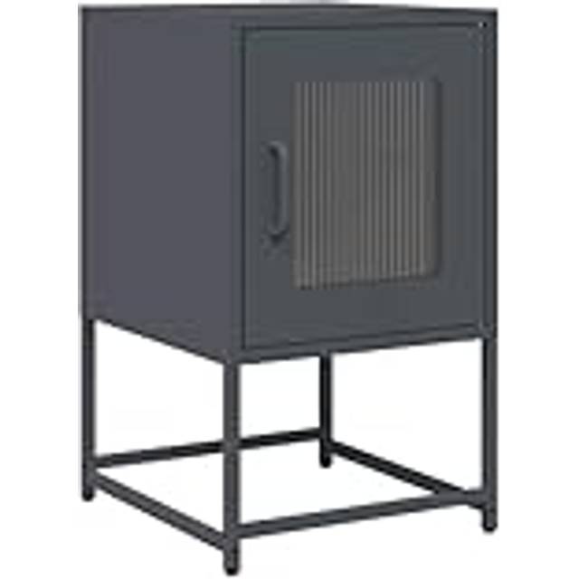 vidaXL Bedside Cabinet Anthracite 36x39x60.5 cm Cold-rolled Steel