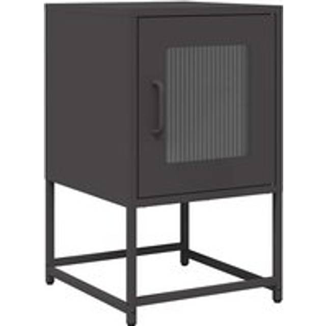vidaXL Bedside Cabinet Black 36x39x60.5 cm Cold-rolled Steel